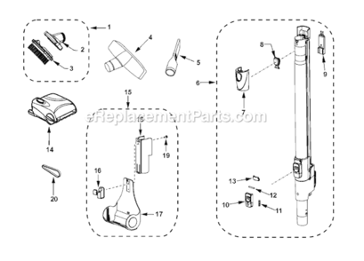 Page E Diagram and Parts List for MC-CG985-00  Panasonic Upright Vacuum