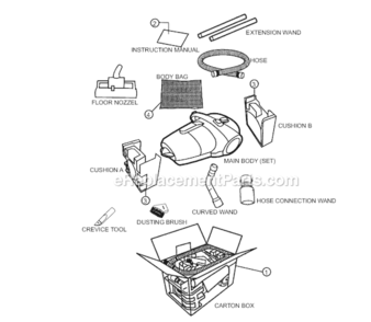 Page C Diagram and Parts List for MC-CL485  Panasonic Upright Vacuum
