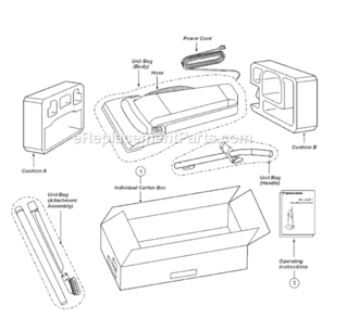 Page C Diagram and Parts List for MC-UG371-00  Panasonic Upright Vacuum