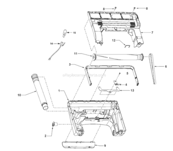 Page B Diagram and Parts List for MC-UG383-00  Panasonic Upright Vacuum