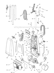 Page A Diagram and Parts List for MC-UG383-02  Panasonic Upright Vacuum