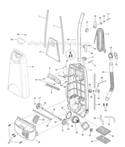 Page A Diagram and Parts List for MC-UG581-00  Panasonic Upright Vacuum