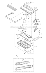 Page B Diagram and Parts List for MC-UG585-00  Panasonic Upright Vacuum