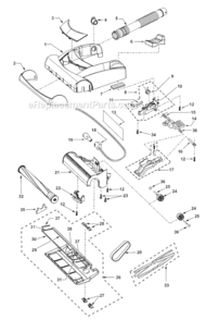Page B Diagram and Parts List for MC-UG589-00  Panasonic Upright Vacuum