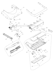 Page B Diagram and Parts List for MC-UG775-00  Panasonic Upright Vacuum