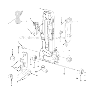 Page B Diagram and Parts List for MC-UL915-00  Panasonic Upright Vacuum