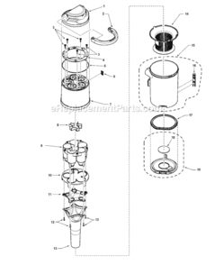 Page E Diagram and Parts List for MC-UL915-00  Panasonic Upright Vacuum
