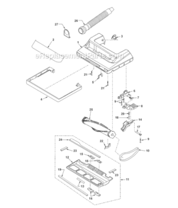 Page B Diagram and Parts List for MC-V415-00  Panasonic Upright Vacuum