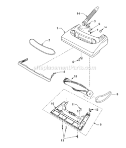 Page B Diagram and Parts List for MC-V5009-00  Panasonic Upright Vacuum