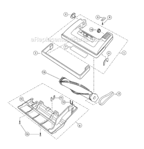Page B Diagram and Parts List for MC-V5037-01  Panasonic Upright Vacuum