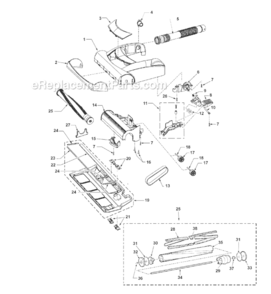 Page B Diagram and Parts List for MC-V5210-00  Panasonic Upright Vacuum