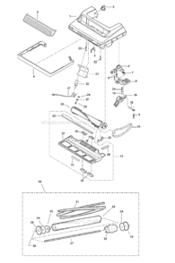 Page B Diagram and Parts List for MC-V5239-00  Panasonic Upright Vacuum