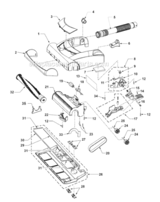 Page B Diagram and Parts List for MC-V5269-00  Panasonic Upright Vacuum
