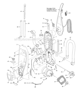 Page A Diagram and Parts List for MC-V5454-02  Panasonic Upright Vacuum