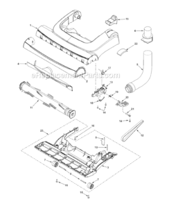 Page B Diagram and Parts List for MC-V5485-01  Panasonic Upright Vacuum