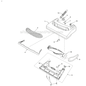 Page B Diagram and Parts List for MC-V5737-00  Panasonic Upright Vacuum