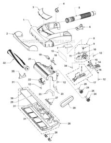 Page C Diagram and Parts List for MC-V7319-00  Panasonic Upright Vacuum