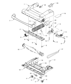 Page A Diagram and Parts List for MC-V7722-00  Panasonic Upright Vacuum