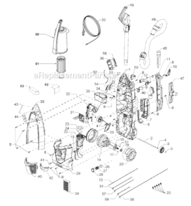 Page B Diagram and Parts List for MC-V7722-00  Panasonic Upright Vacuum