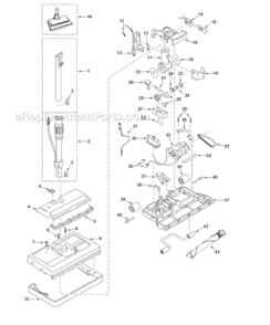 Page A Diagram and Parts List for MC-V9644-00  Panasonic Upright Vacuum