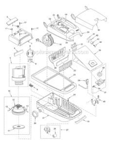 Page B Diagram and Parts List for MC-V9644-02  Panasonic Upright Vacuum