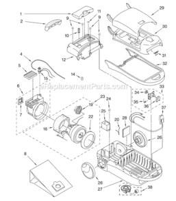 Page B Diagram and Parts List for MC-V9658-00  Panasonic Upright Vacuum
