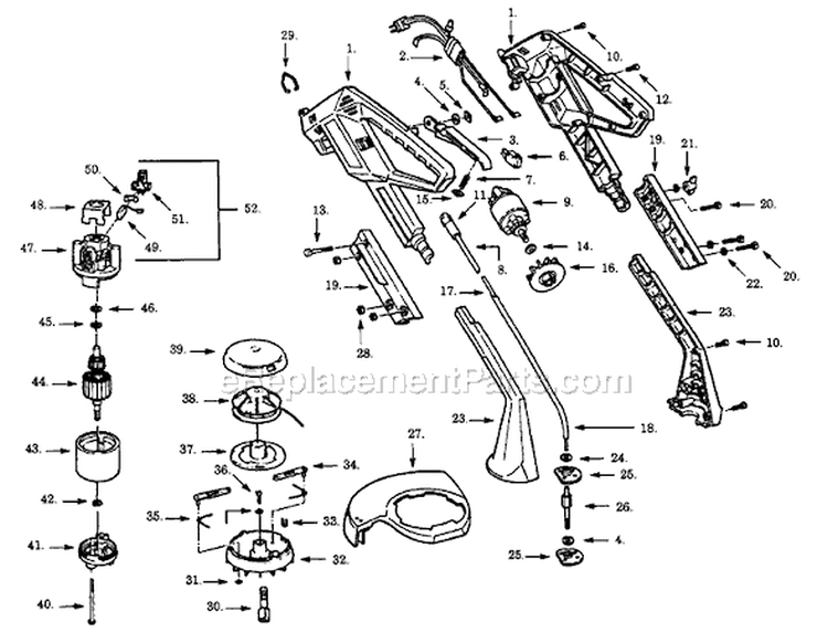 Page A Diagram and Parts List for 1202C  Paramount Trimmer