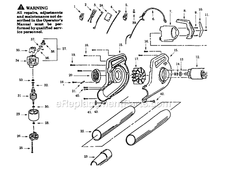 Page A Diagram and Parts List for 7700  Paramount Leaf Blower / Vacuum