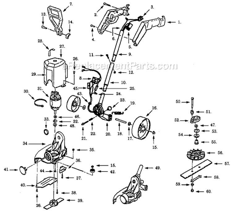 Page A Diagram and Parts List for 9100  Paramount Edger
