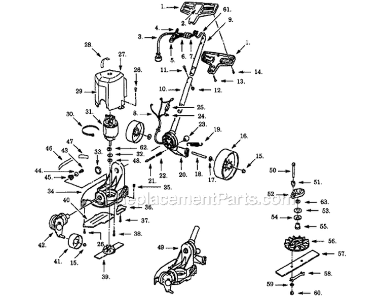 Page A Diagram and Parts List for 9125  Paramount Edger