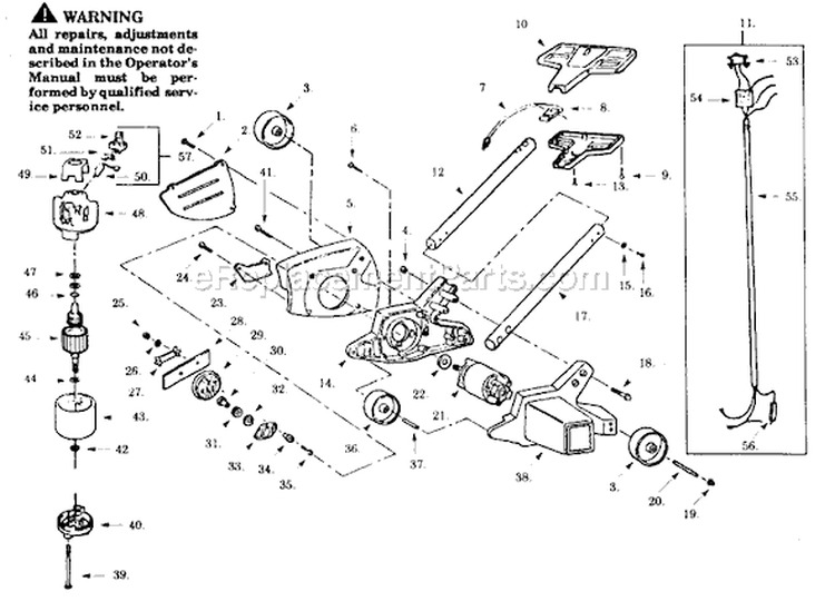 Page A Diagram and Parts List for 975-00  Paramount Edger