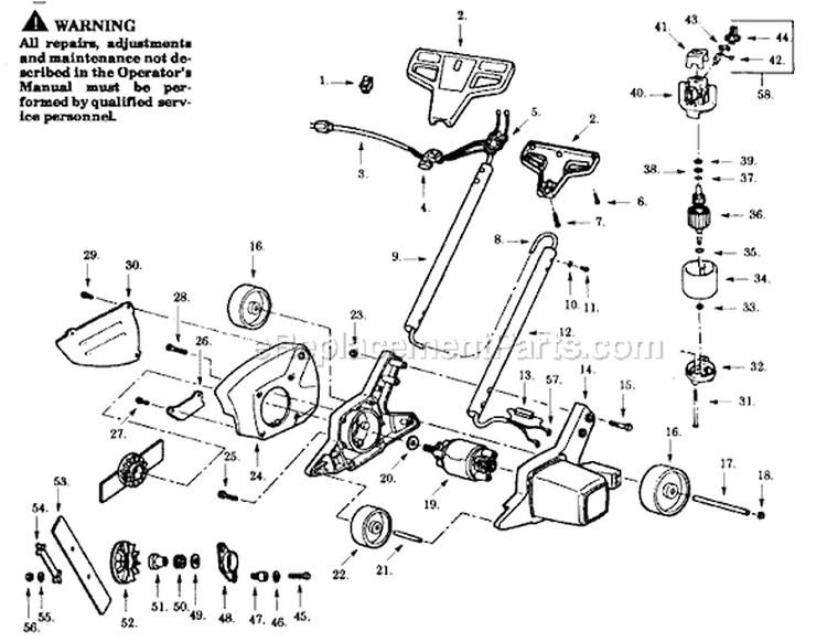 Page A Diagram and Parts List for 975-01  Paramount Edger