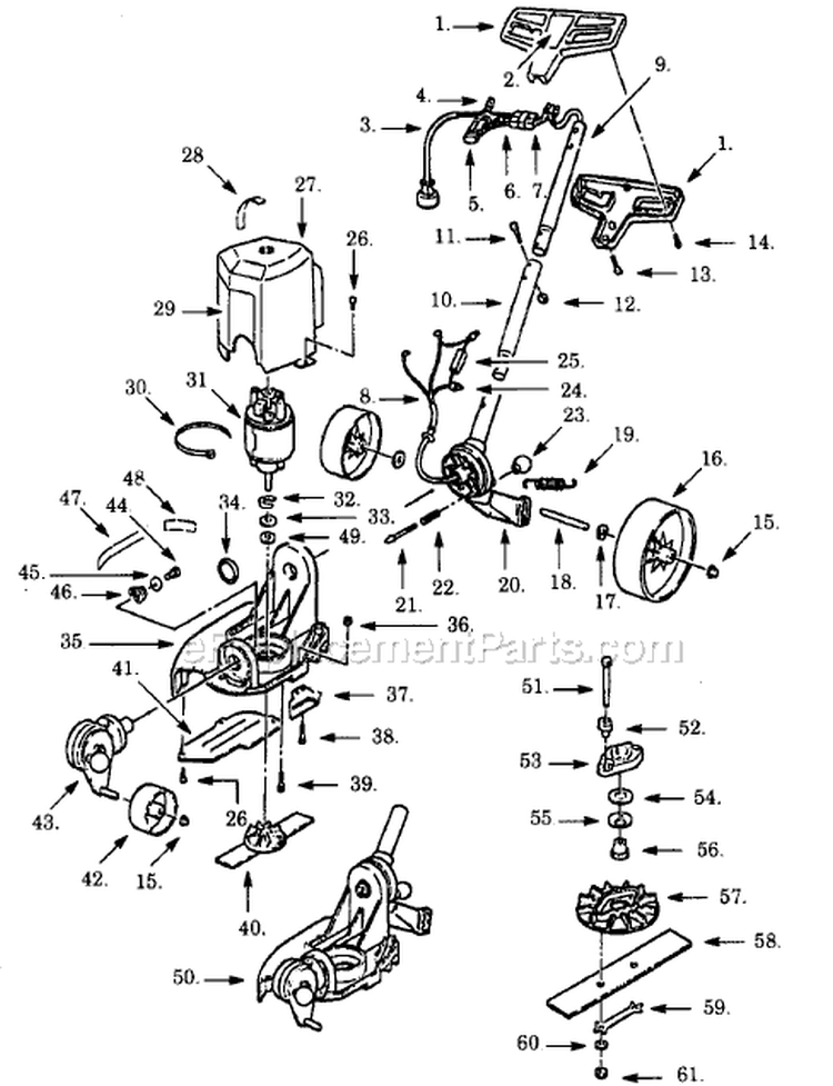 Page A Diagram and Parts List for 980-01  Paramount Edger
