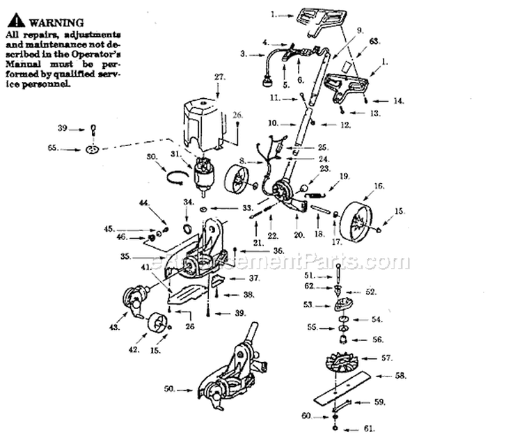 Page A Diagram and Parts List for 980C-01  Paramount Edger