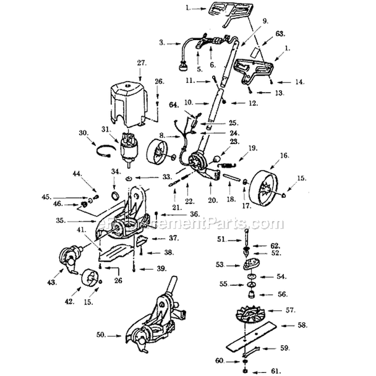 Page A Diagram and Parts List for 990C-00  Paramount Edger