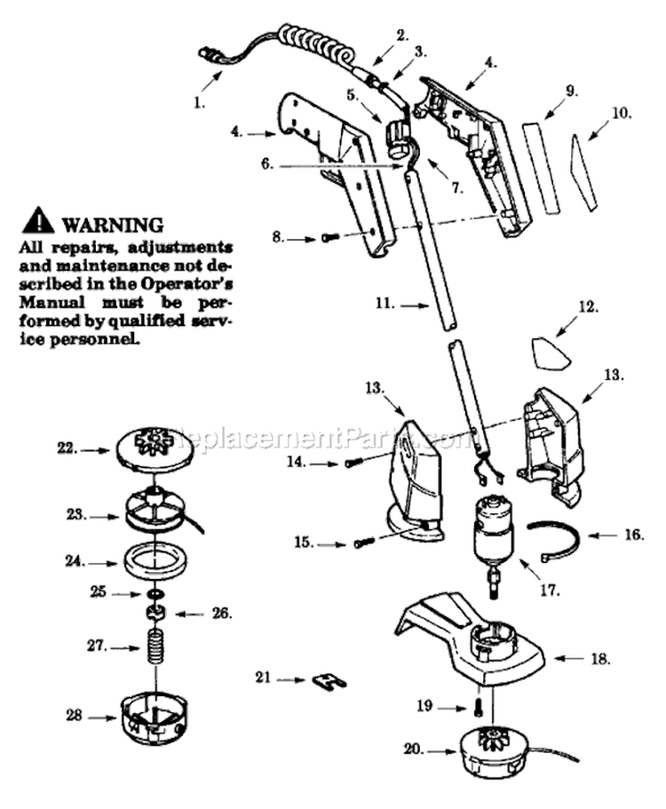 Page A Diagram and Parts List for CT90-00  Paramount Trimmer