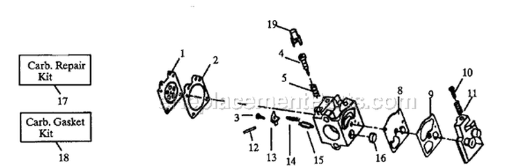 Page B Diagram and Parts List for GB351  Paramount Leaf Blower / Vacuum