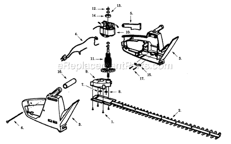 Page A Diagram and Parts List for HT1450  Paramount Hedge Trimmer