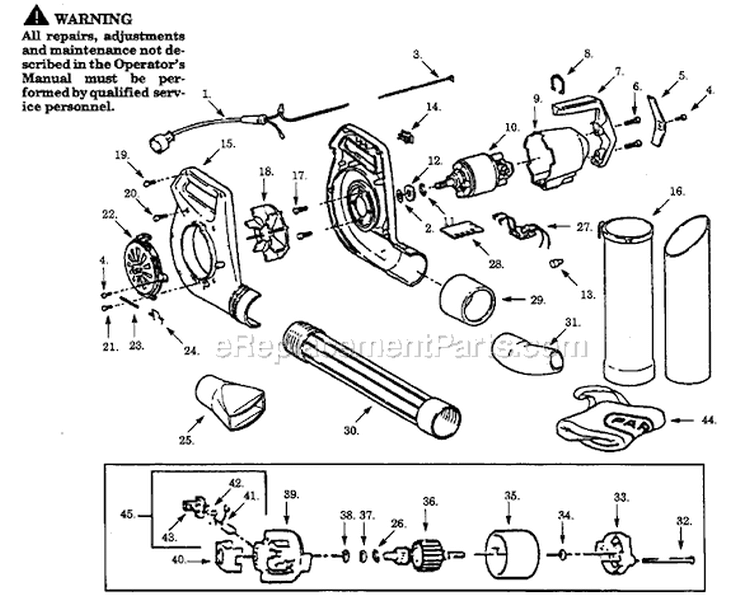 Page A Diagram and Parts List for PB302C-50  Paramount Leaf Blower / Vacuum
