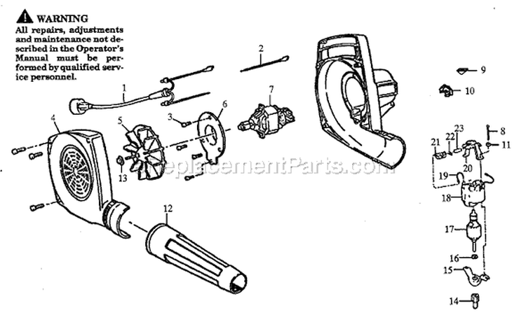 Page A Diagram and Parts List for PB90C-00  Paramount Leaf Blower / Vacuum