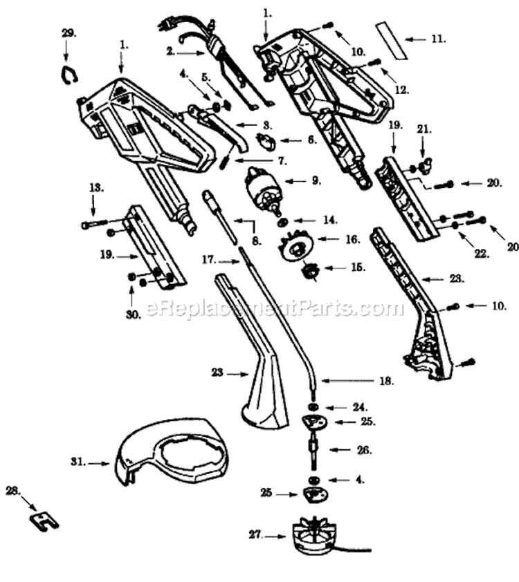 Page B Diagram and Parts List for PT1000-00  Paramount Trimmer