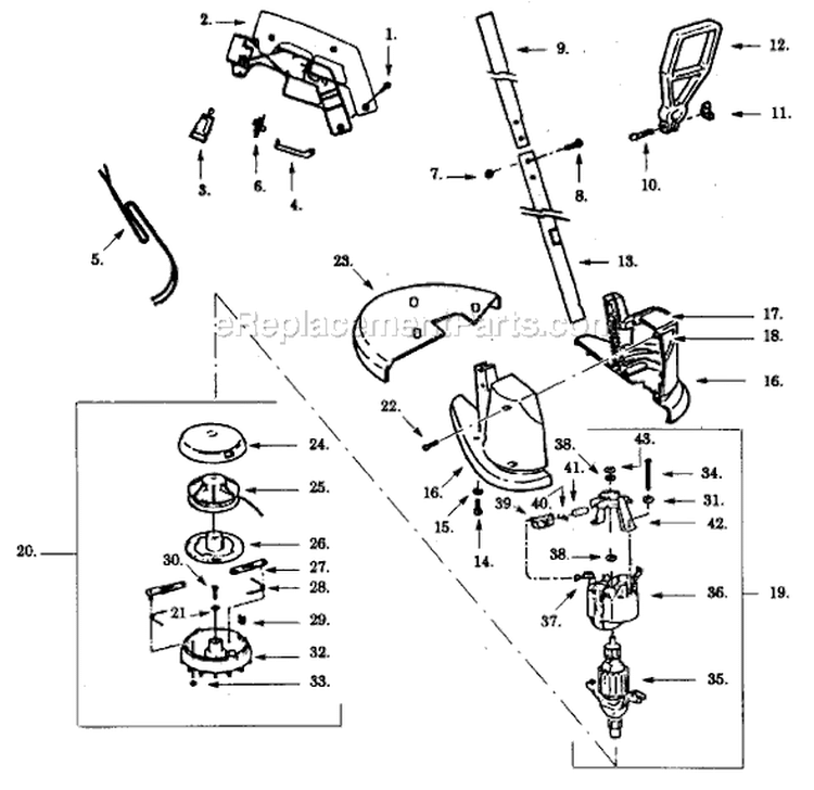 Page A Diagram and Parts List for PT120-03  Paramount Trimmer