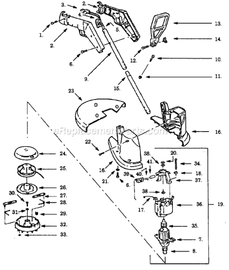 Page A Diagram and Parts List for PT122C-00  Paramount Trimmer