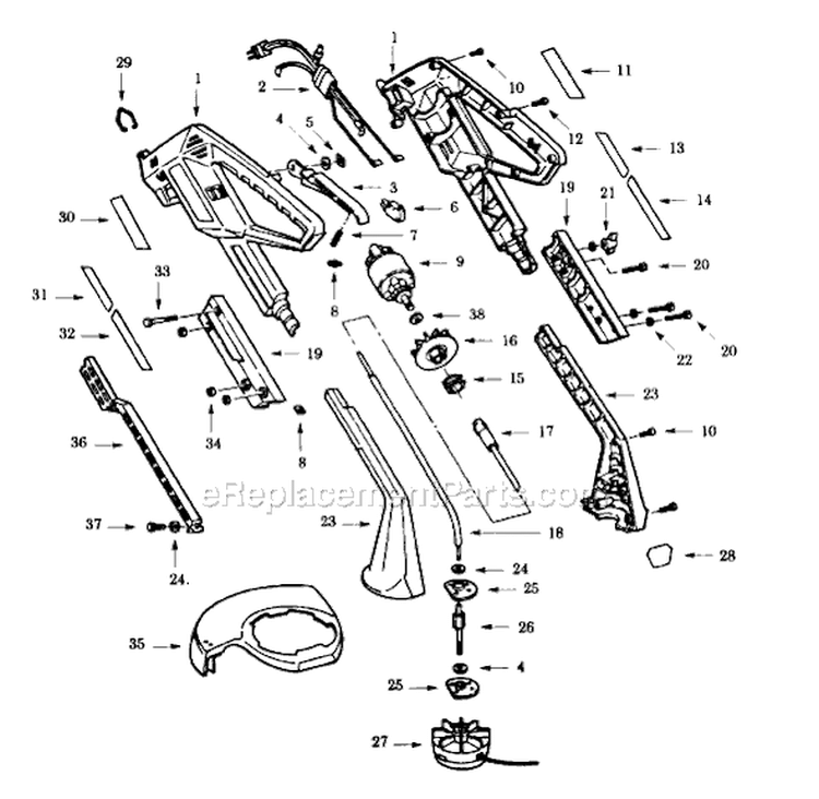 Page A Diagram and Parts List for PT1400-00  Paramount Trimmer