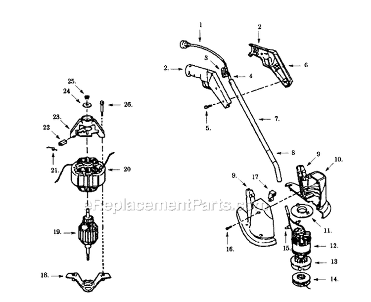 Page A Diagram and Parts List for PT80  Paramount Trimmer