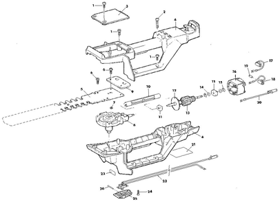 Exploded View Diagram and Parts List for HT1700-00  Paramount Hedge Trimmer