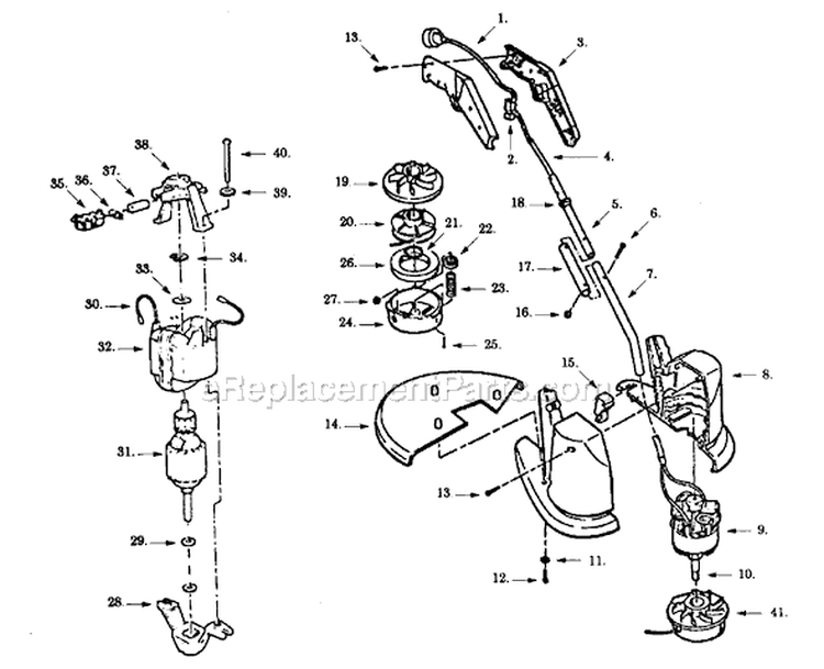 Page A Diagram and Parts List for SK100-01  Paramount Trimmer