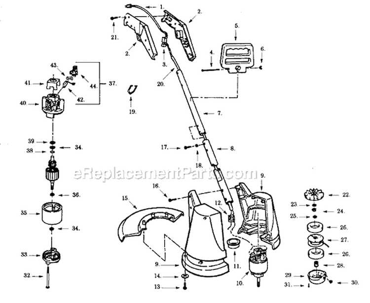 Page A Diagram and Parts List for SK140-01  Paramount Trimmer