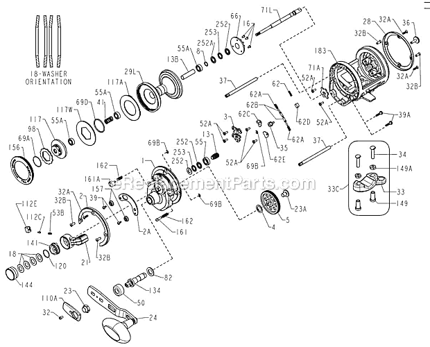 Page A Diagram and Parts List for SQL40LDLH  Penn Conventional Reels