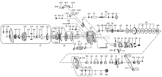Page A Diagram and Parts List for SAR64LP  Penn Conventional Reels